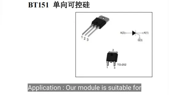 Bt151 Tiristor unidirecional retificador controlado por silício