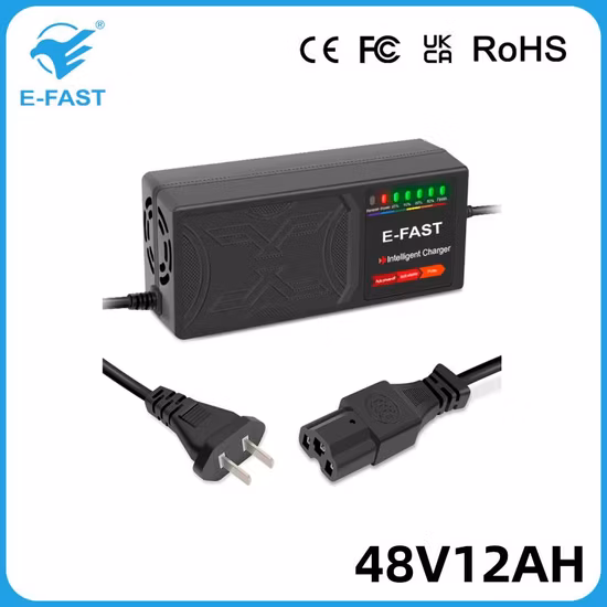 Carregador de scooter 48V12ah carregador portátil de bateria de chumbo-ácido